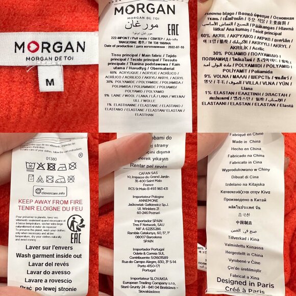 Morgan de Toi Cropped Long Sleeve Lady Jacket Cardigan in Tangerine Orange Sz M - Picture 6 of 16